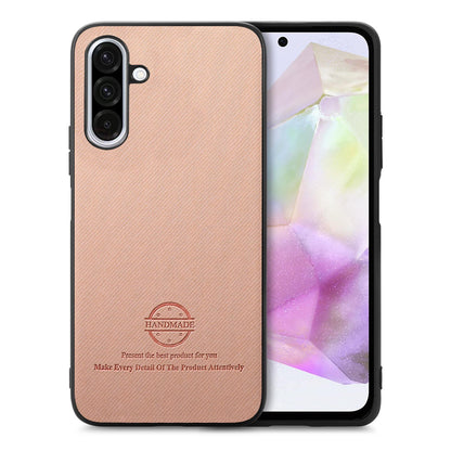 Samsung Galaxy A26 Case - Vegan Leather and Twill Fabric Skin with Anti-Scratch and Drop Protection Back Phone Case