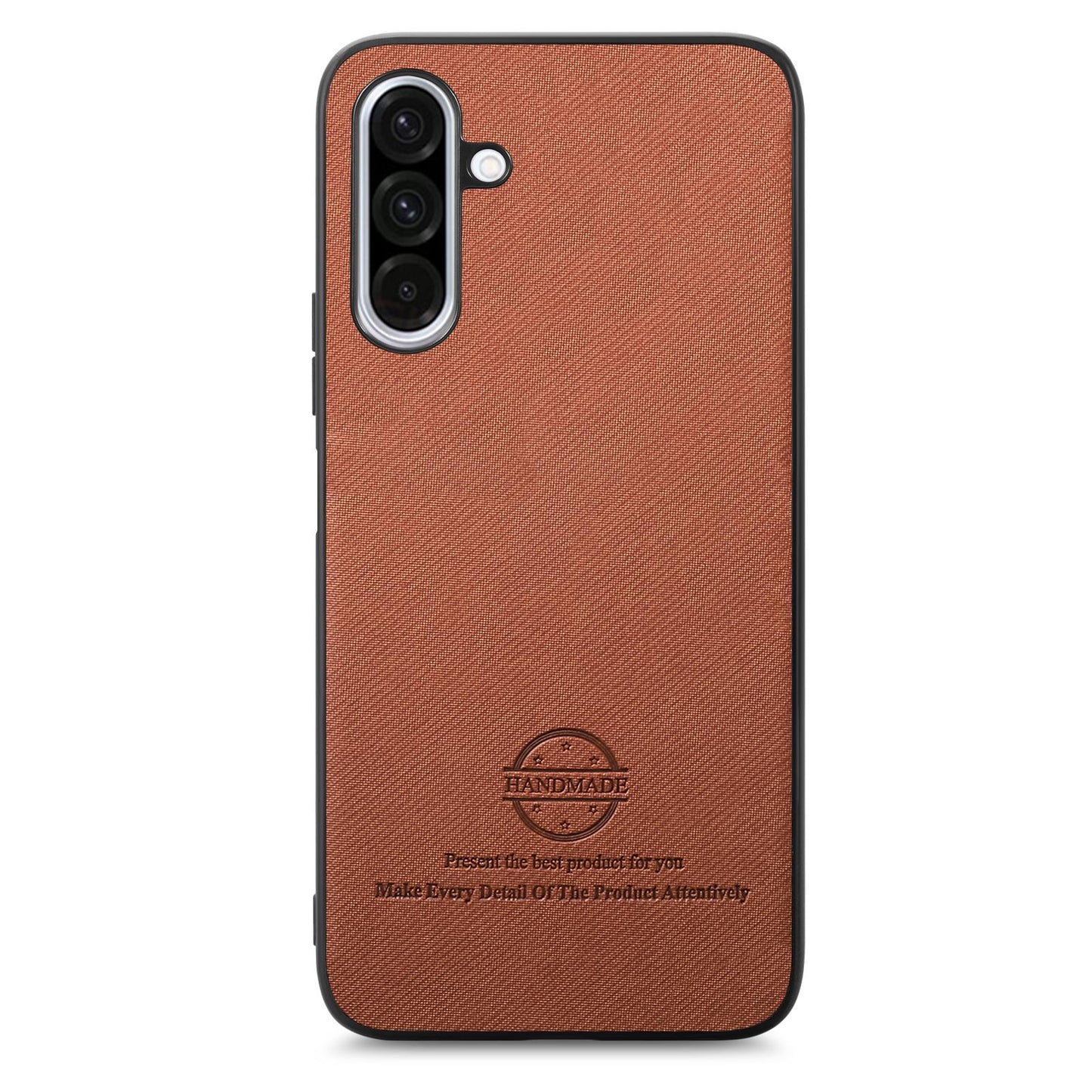Samsung Galaxy A56 5G Case - Vegan Leather and Twill Fabric Skin with Anti-Scratch and Drop Protection Back Phone Case