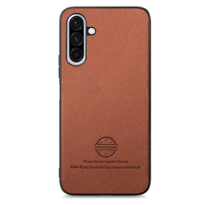 Samsung Galaxy A56 5G Case - Vegan Leather and Twill Fabric Skin with Anti-Scratch and Drop Protection Back Phone Case