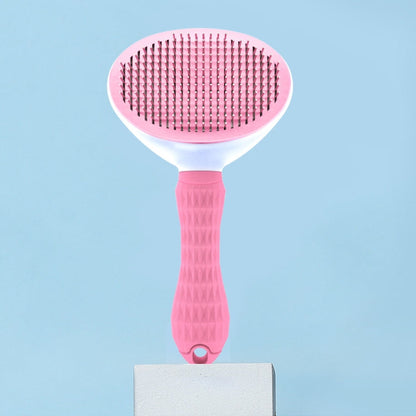 Automatic Stainless Steel Pet Comb - Easy Clean Needle Brush for Dogs & Cats