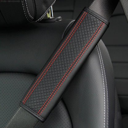 Luxury Fibre Leather Car Seat Belt Shoulder Pad - Comfort & Style