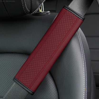 Luxury Fibre Leather Car Seat Belt Shoulder Pad - Comfort & Style