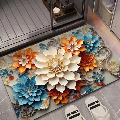 Artistic 3D Illusion Diatomite Quick-Dry Mat | Non-Slip Absorbent Rug