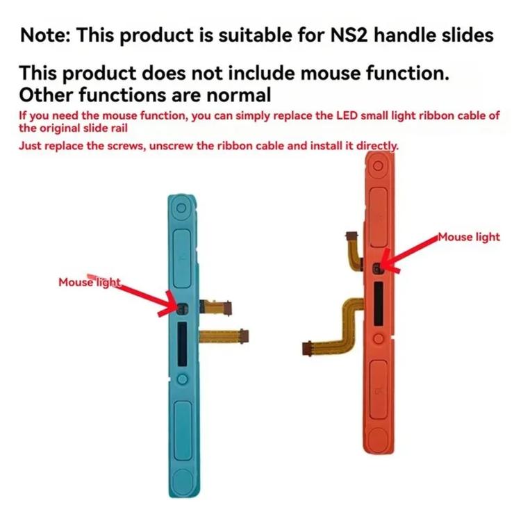 Nintendo Switch 2 Joy-Con Controller Left Side Metal Slider Rail Replacement with Flex Cable (Neon Blue)