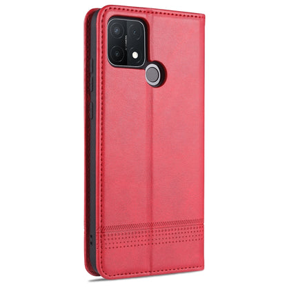 OPPO A15 Leather Wallet Case with Card Holder & Magnetic Closure