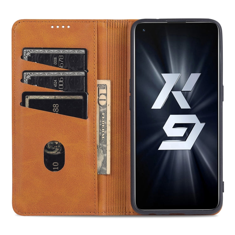 OPPO K9 5G Leather Wallet Case with Card Holder & Magnetic Closure