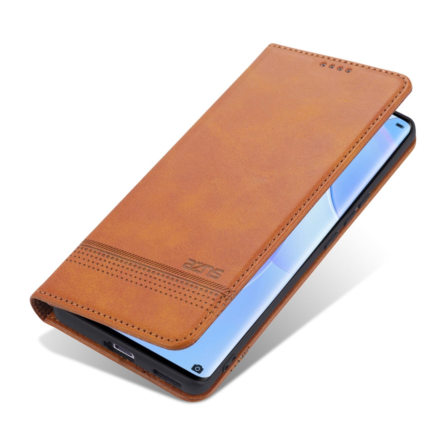 Honor 50 Leather Wallet Case with Card Holder & Magnetic Closure