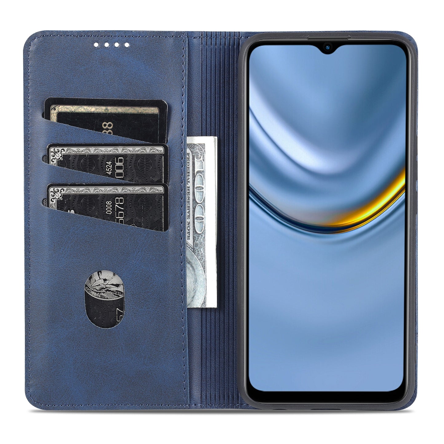 Honor Play 20 Leather Wallet Case with Card Holder & Magnetic Closure