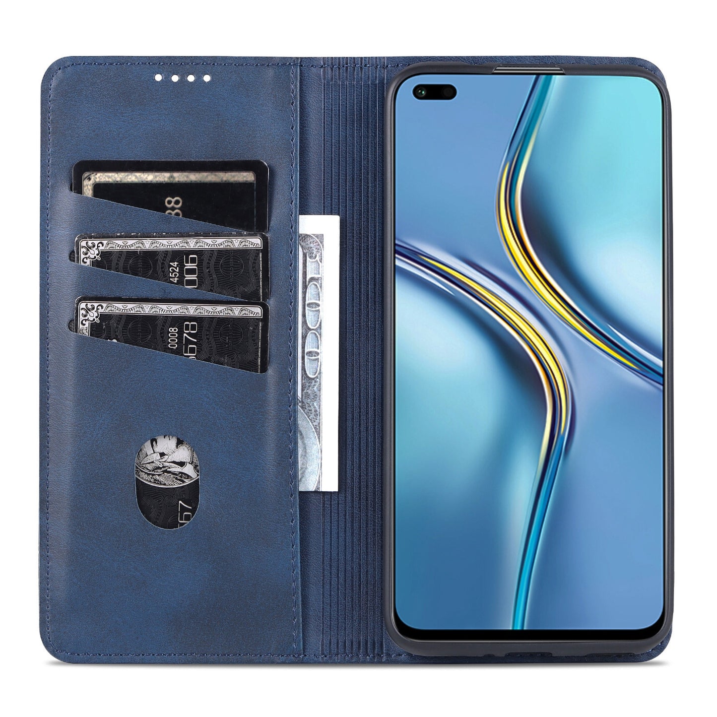 Honor X20 Leather Wallet Case with Card Holder & Magnetic Closure