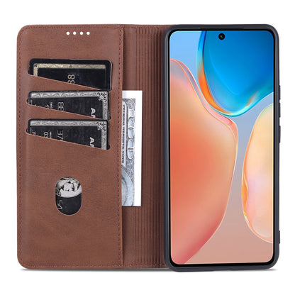 Vivo X70 Leather Wallet Case with Card Holder & Magnetic Closure