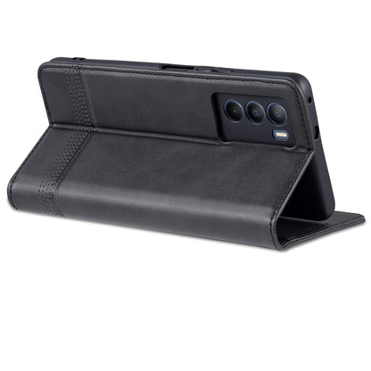 Vivo T1 Leather Wallet Case with Card Holder & Magnetic Closure