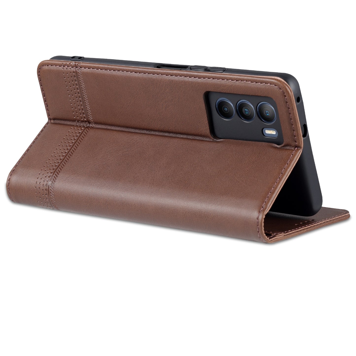 Vivo T1 Leather Wallet Case with Card Holder & Magnetic Closure