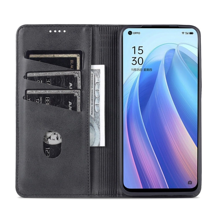 OPPO Reno7 Leather Wallet Case with Card Holder & Magnetic Closure