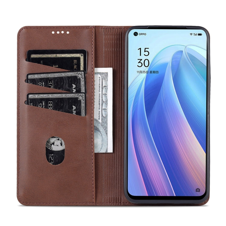 OPPO Reno7 Leather Wallet Case with Card Holder & Magnetic Closure