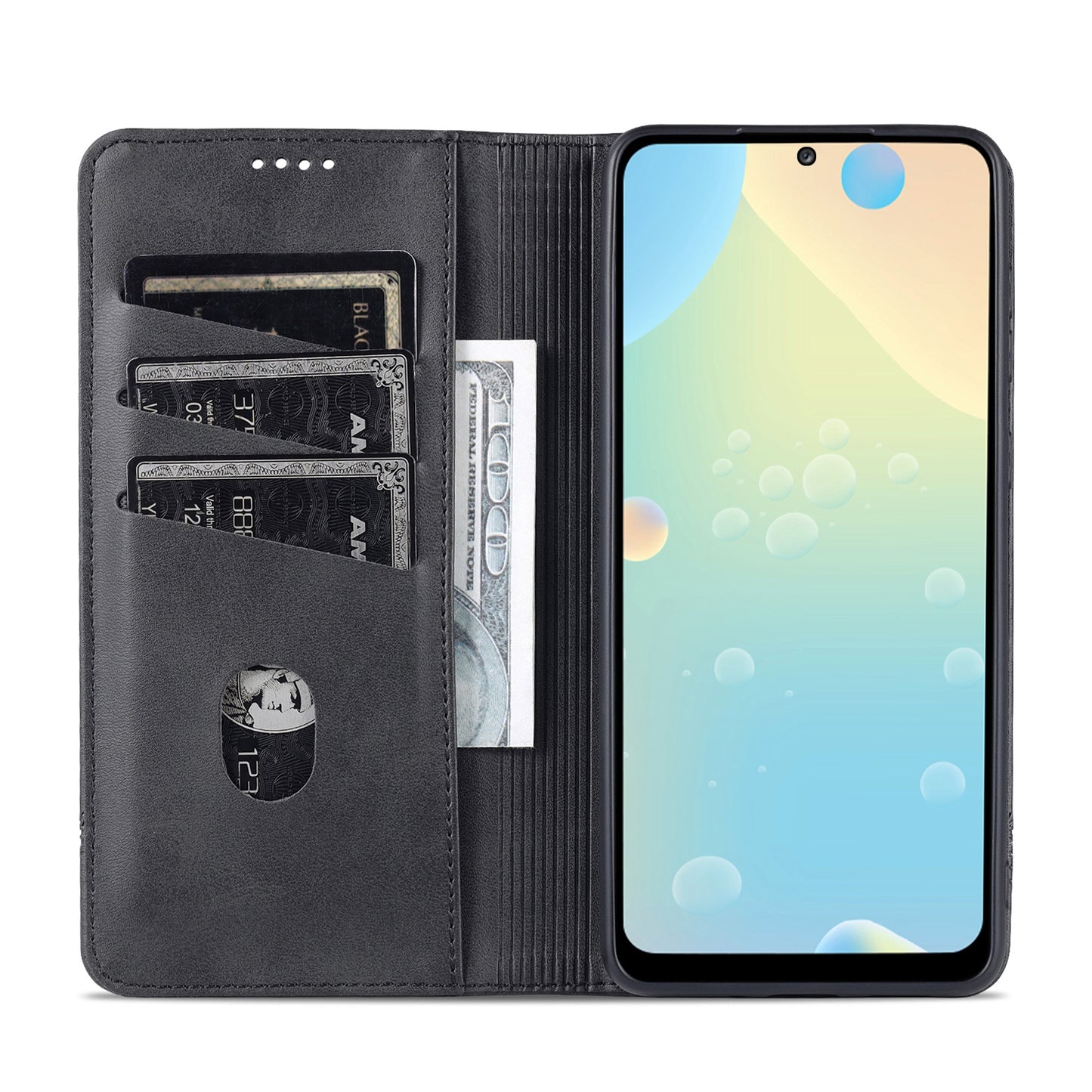 Samsung Galaxy A73 5G Leather Wallet Case with Card Holder & Magnetic Closure