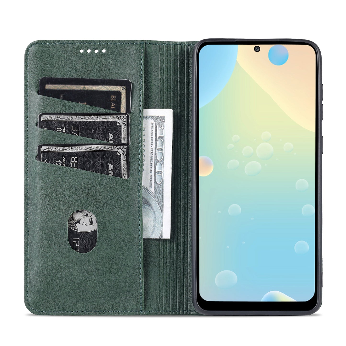 Samsung Galaxy A73 5G Leather Wallet Case with Card Holder & Magnetic Closure