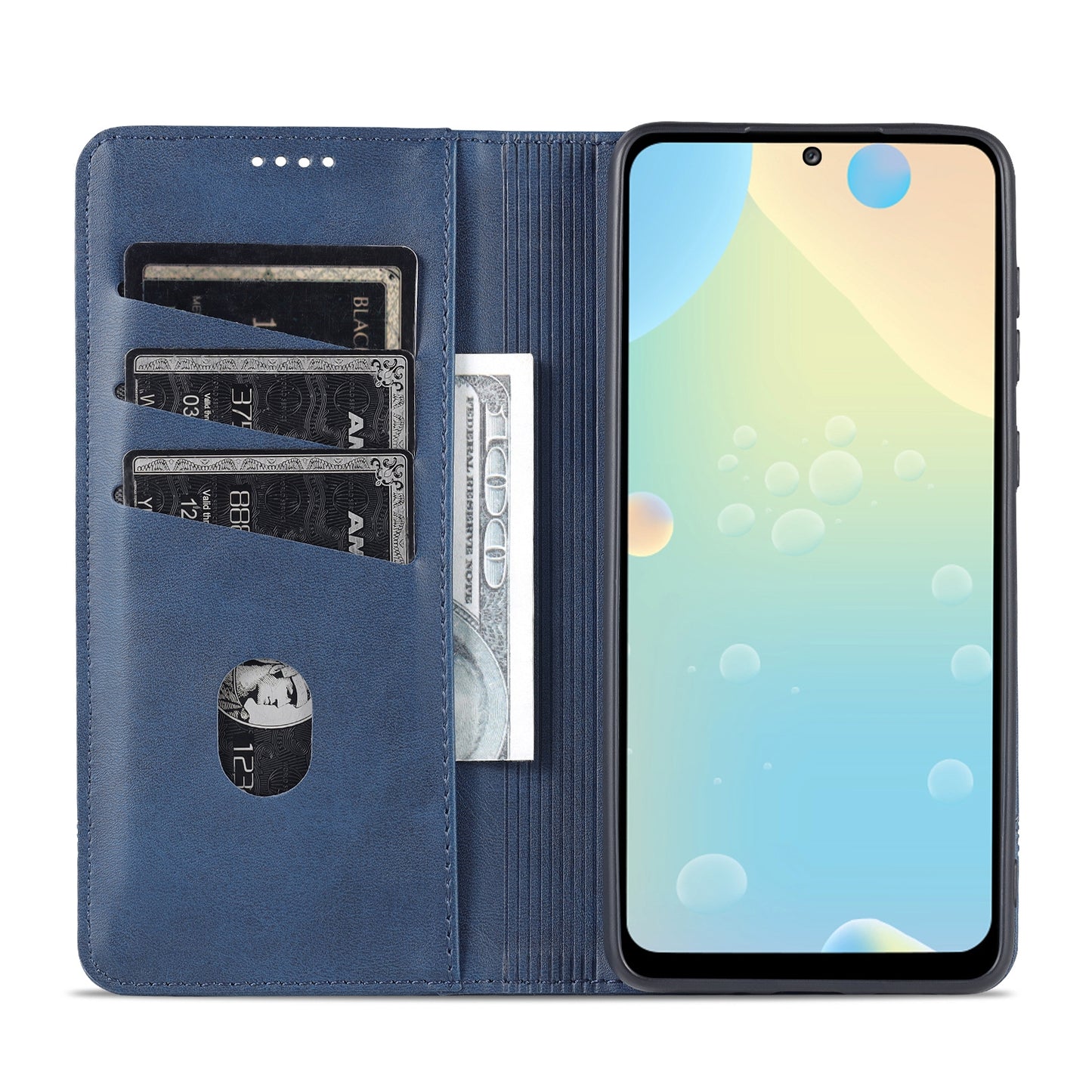 Samsung Galaxy A73 5G Leather Wallet Case with Card Holder & Magnetic Closure