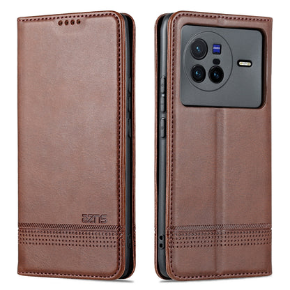 Vivo X80 Leather Wallet Case with Card Holder & Magnetic Closure