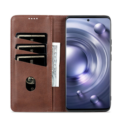 Vivo X80 Leather Wallet Case with Card Holder & Magnetic Closure