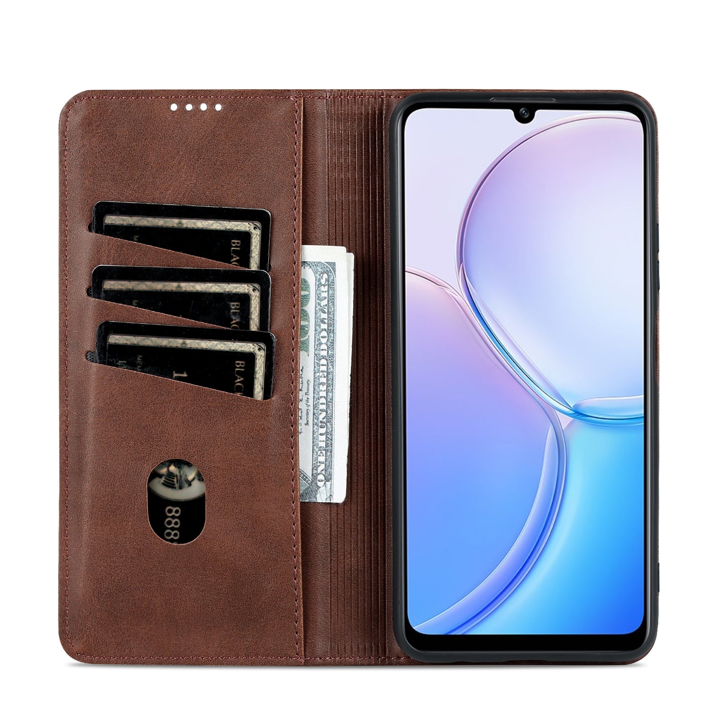 Huawei Maimang 11 Leather Wallet Case with Card Holder & Magnetic Closure