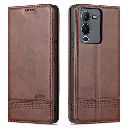 Vivo S15 Leather Wallet Case with Card Holder & Magnetic Closure