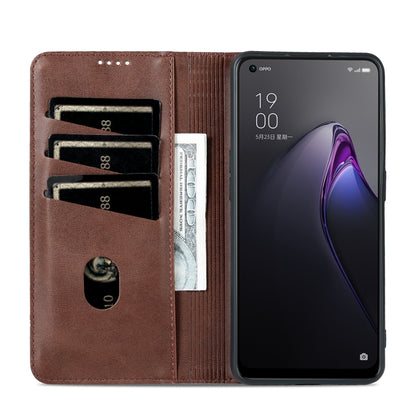 OPPO Reno8 Leather Wallet Case with Card Holder & Magnetic Closure