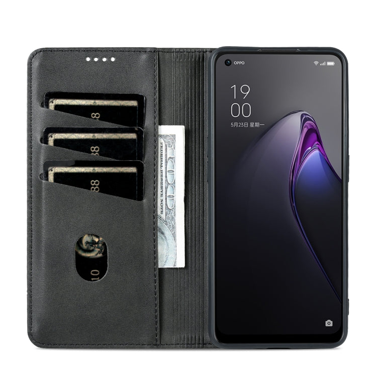 OPPO Reno8 Leather Wallet Case with Card Holder & Magnetic Closure