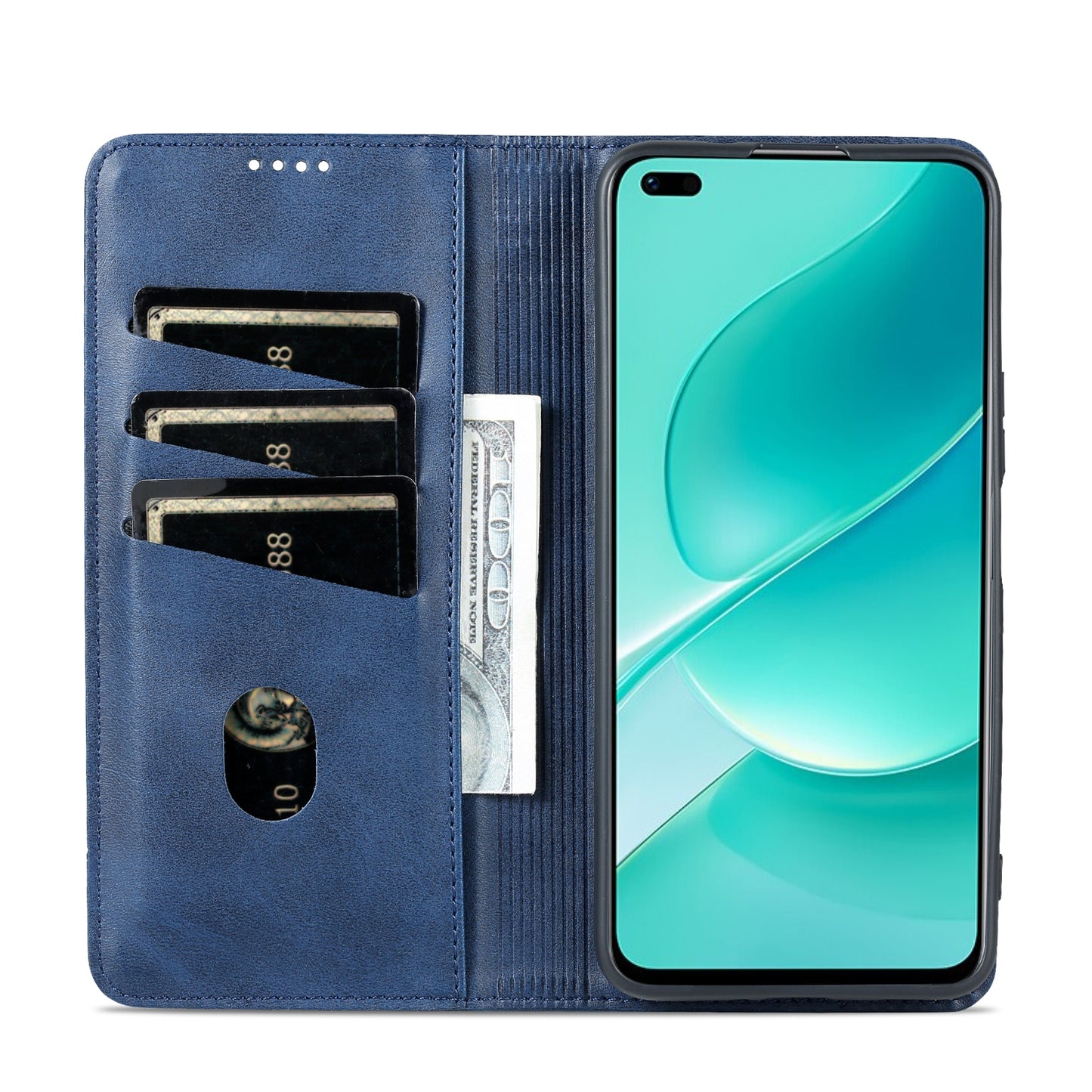 Huawei Nova 9z 5G Leather Wallet Case with Card Holder & Magnetic Closure