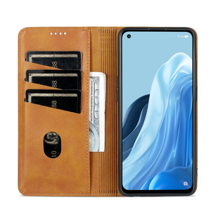 OPPO Reno8 Lite Leather Wallet Case with Card Holder & Magnetic Closure