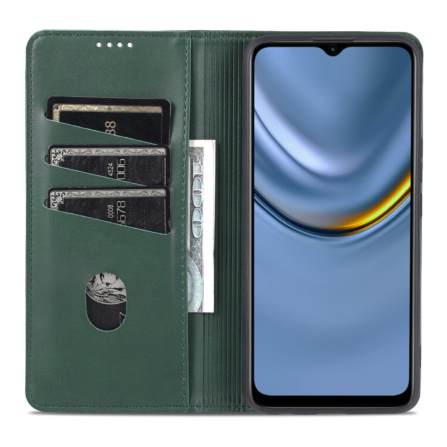 Honor Play 30 Leather Wallet Case with Card Holder & Magnetic Closure