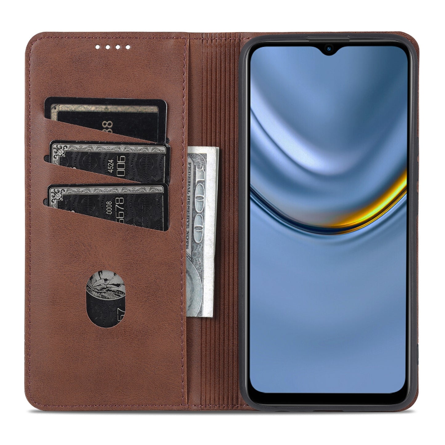 Honor Play 30 Leather Wallet Case with Card Holder & Magnetic Closure