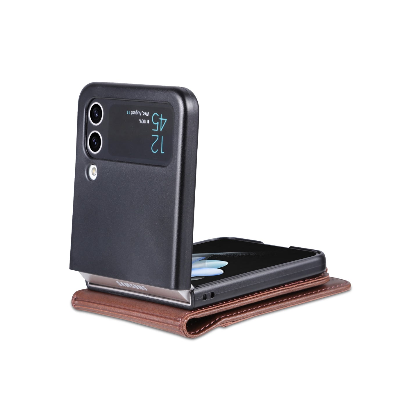 Samsung Galaxy Z Flip4 5G Leather Wallet Case with Card Holder & Magnetic Closure