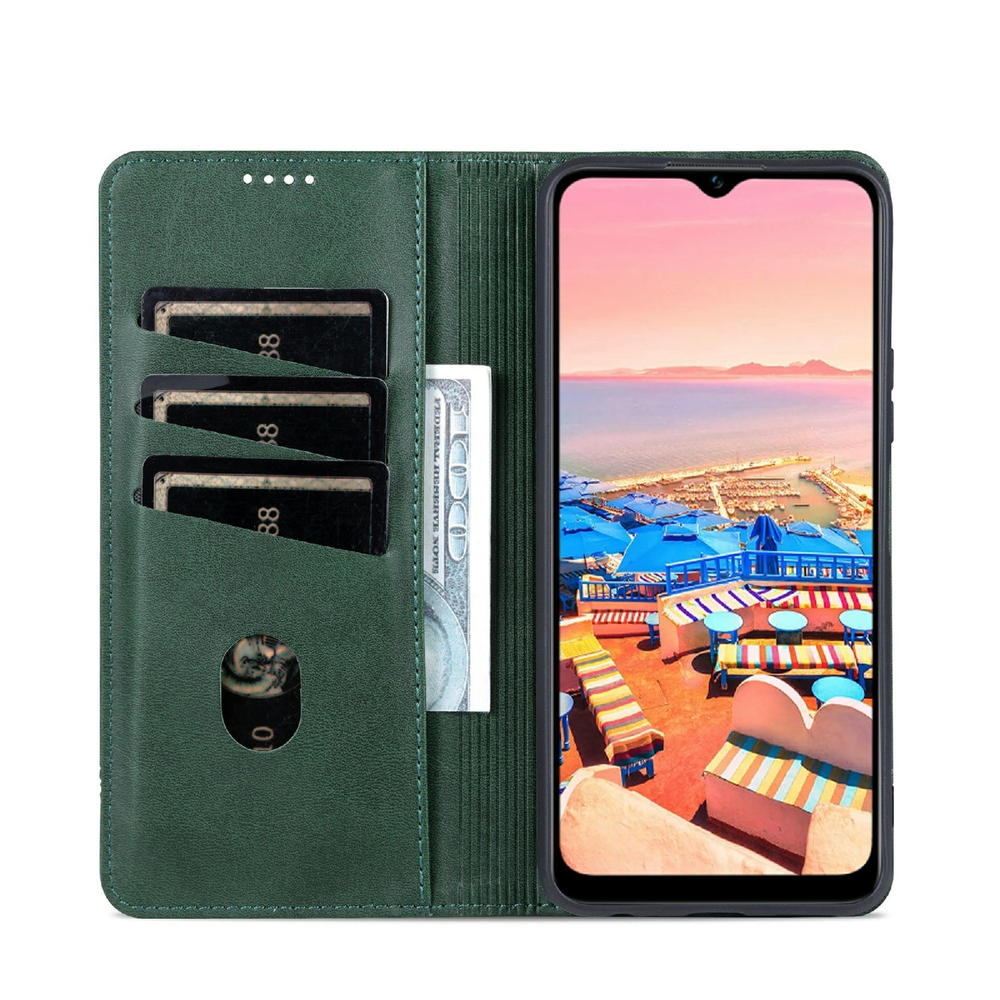 Vivo Y02s 4G/Y16 4G Leather Wallet Case with Card Holder & Magnetic Closure