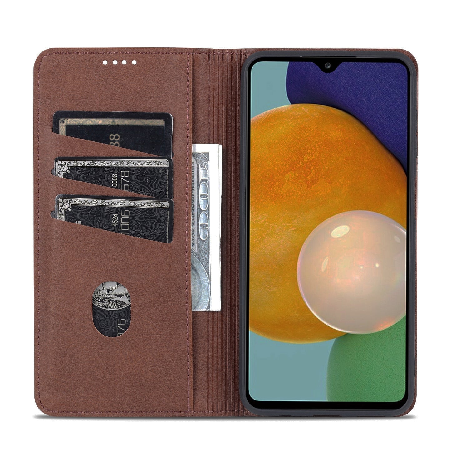 Samsung Galaxy A14 5G Leather Wallet Case with Card Holder & Magnetic Closure