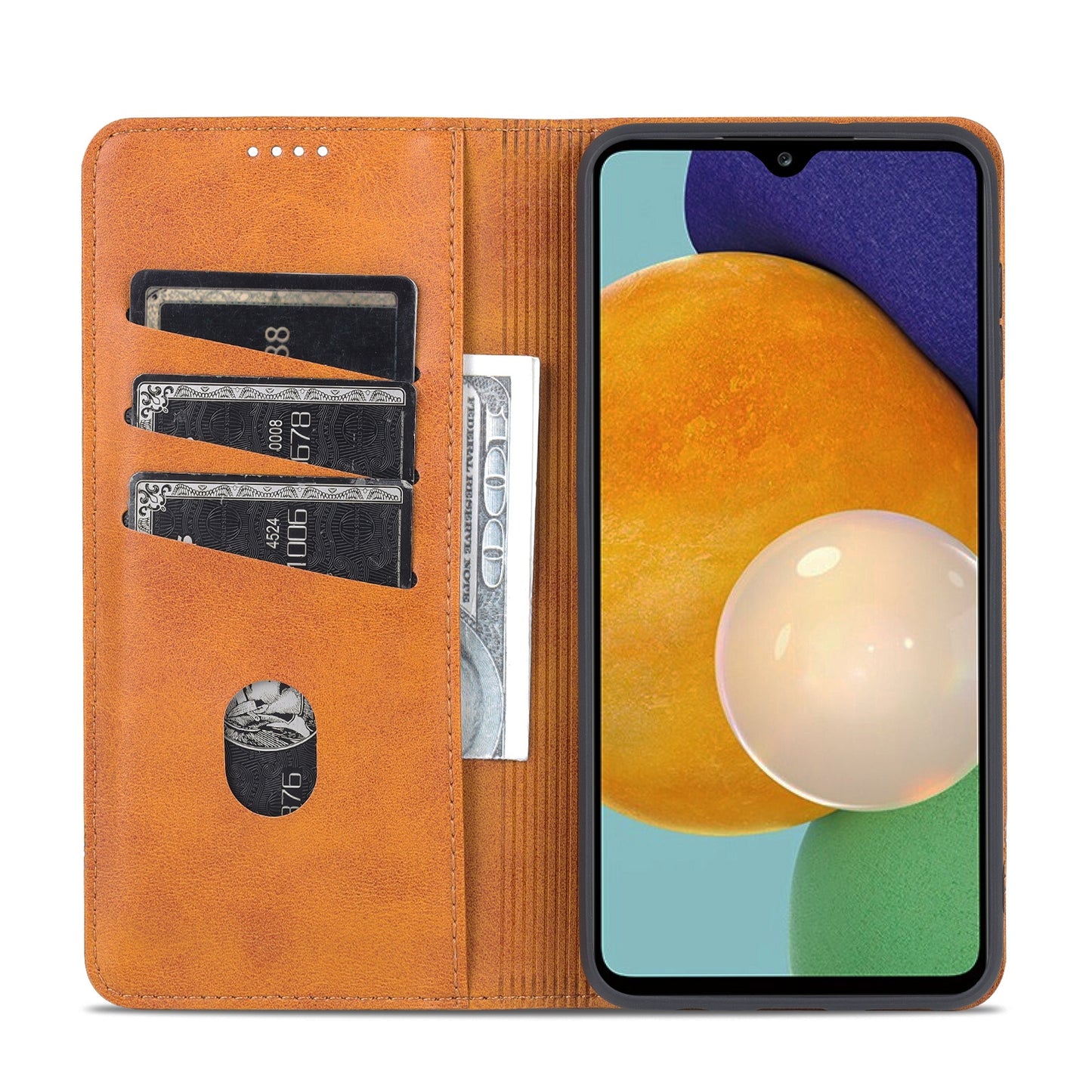 Samsung Galaxy A14 5G Leather Wallet Case with Card Holder & Magnetic Closure