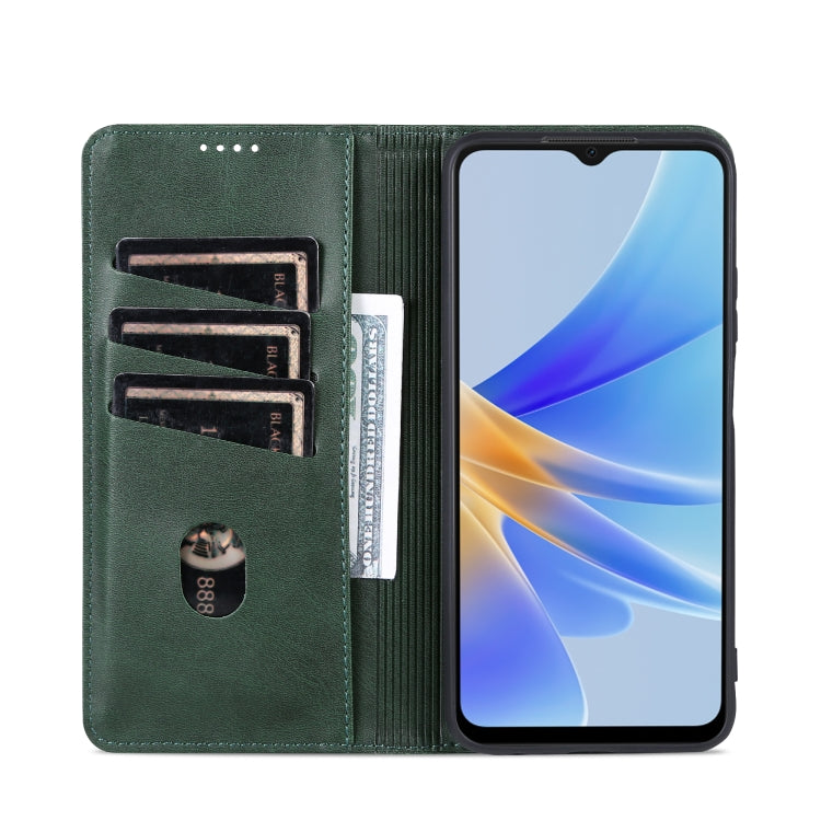 OPPO A17 Leather Wallet Case with Card Holder & Magnetic Closure