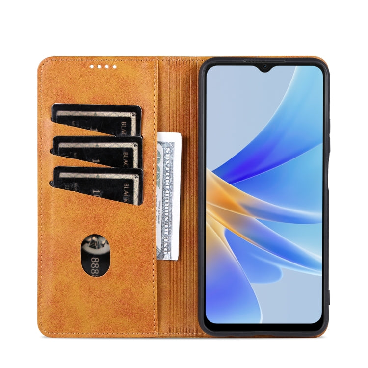 OPPO A17 Leather Wallet Case with Card Holder & Magnetic Closure