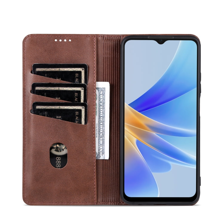 OPPO A17 Leather Wallet Case with Card Holder & Magnetic Closure