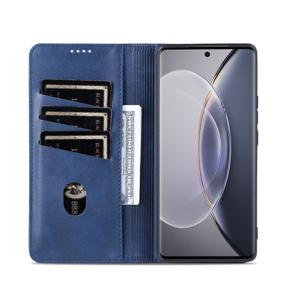 Vivo X90 Leather Wallet Case with Card Holder & Magnetic Closure