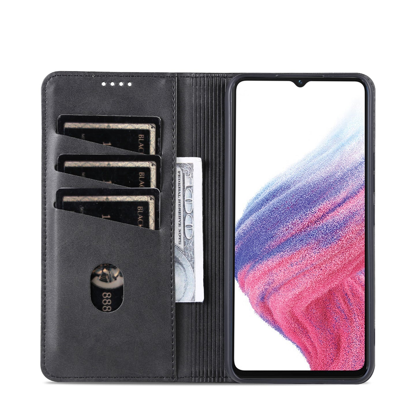 Samsung Galaxy A04e Leather Wallet Case with Card Holder & Magnetic Closure