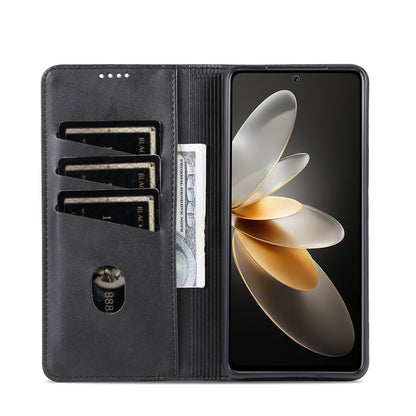 Vivo S16e Leather Wallet Case with Card Holder & Magnetic Closure