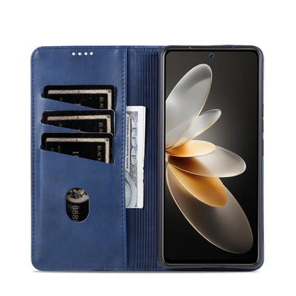 Vivo S16e Leather Wallet Case with Card Holder & Magnetic Closure