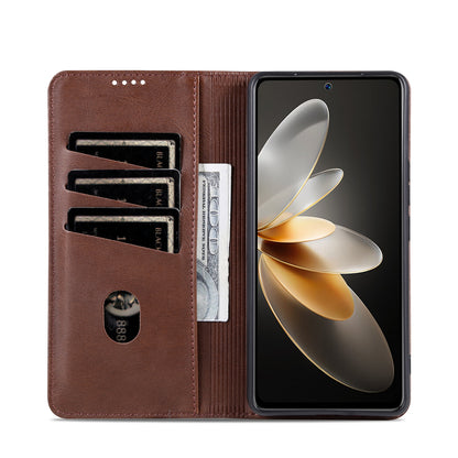 Vivo S16e Leather Wallet Case with Card Holder & Magnetic Closure