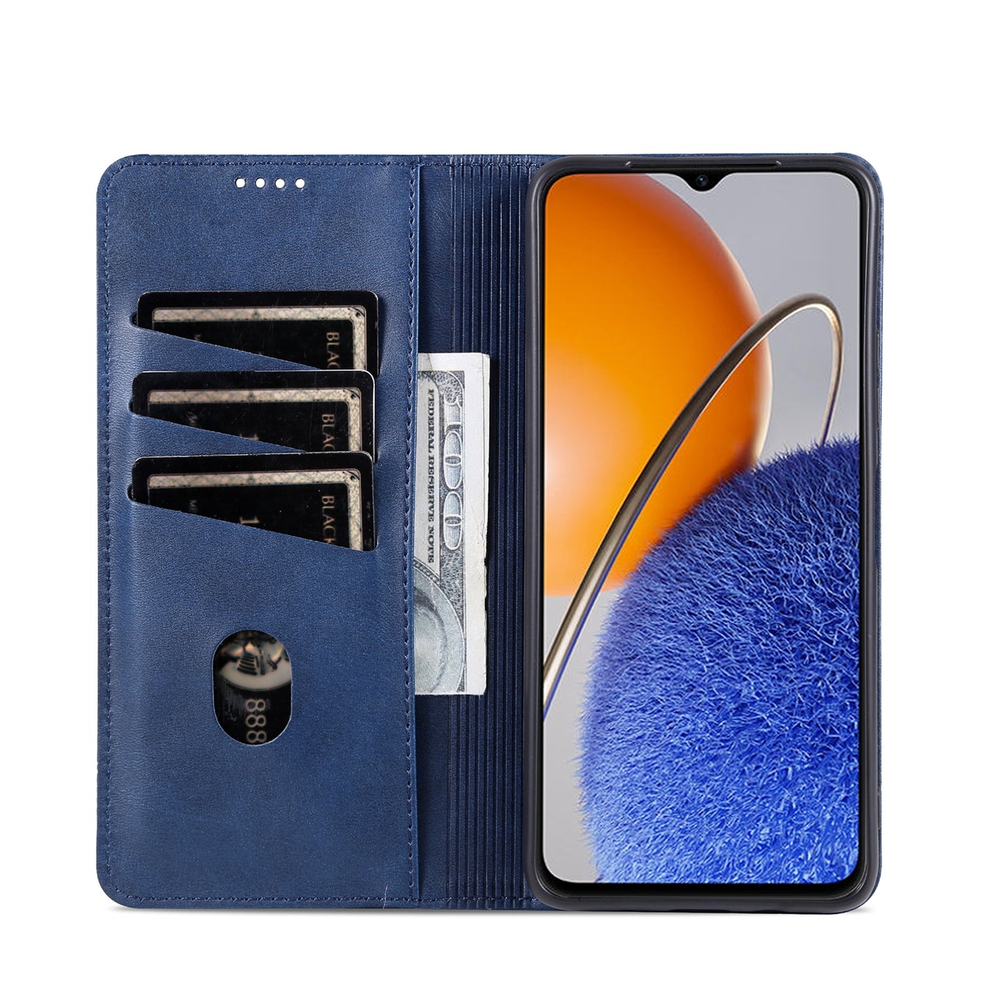 Huawei Enjoy 50z Leather Wallet Case with Card Holder & Magnetic Closure