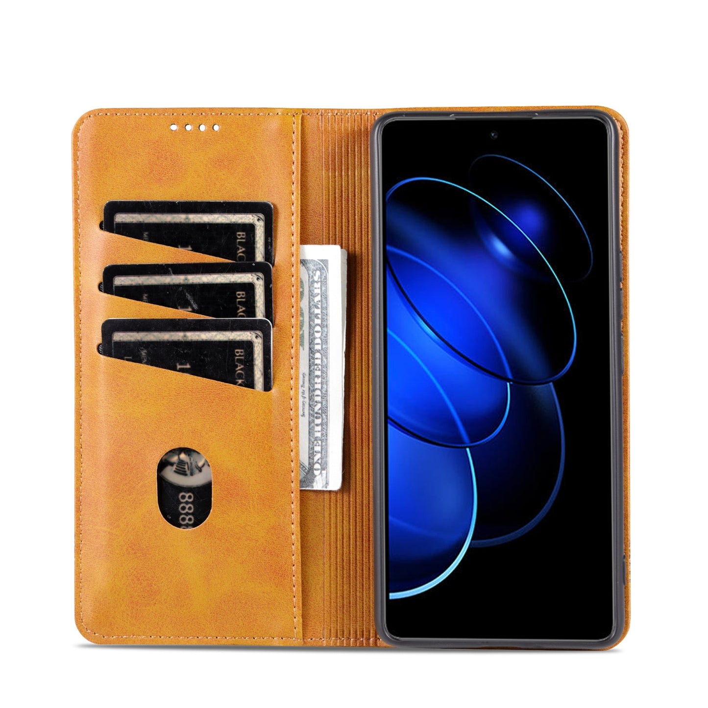 Honor 80 GT Leather Wallet Case with Card Holder & Magnetic Closure