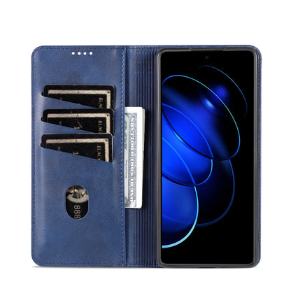 Honor 80 GT Leather Wallet Case with Card Holder & Magnetic Closure