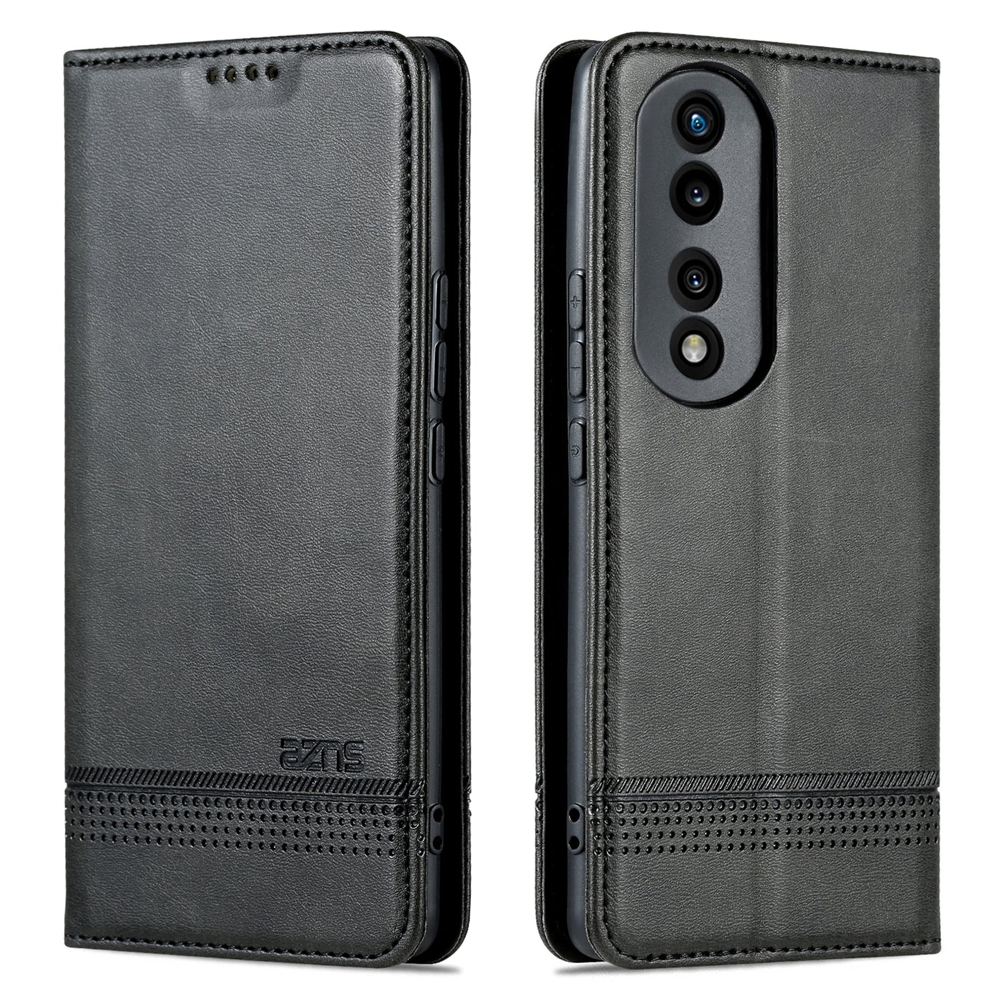 Honor 90 Leather Wallet Case with Card Holder & Magnetic Closure