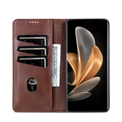 Honor Magic6 Pro Leather Wallet Case with Card Holder & Magnetic Closure