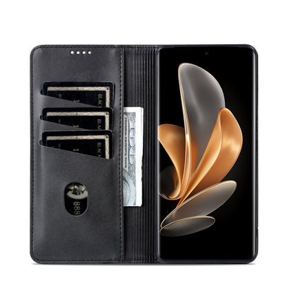 Honor Magic6 Leather Wallet Case with Card Holder & Magnetic Closure