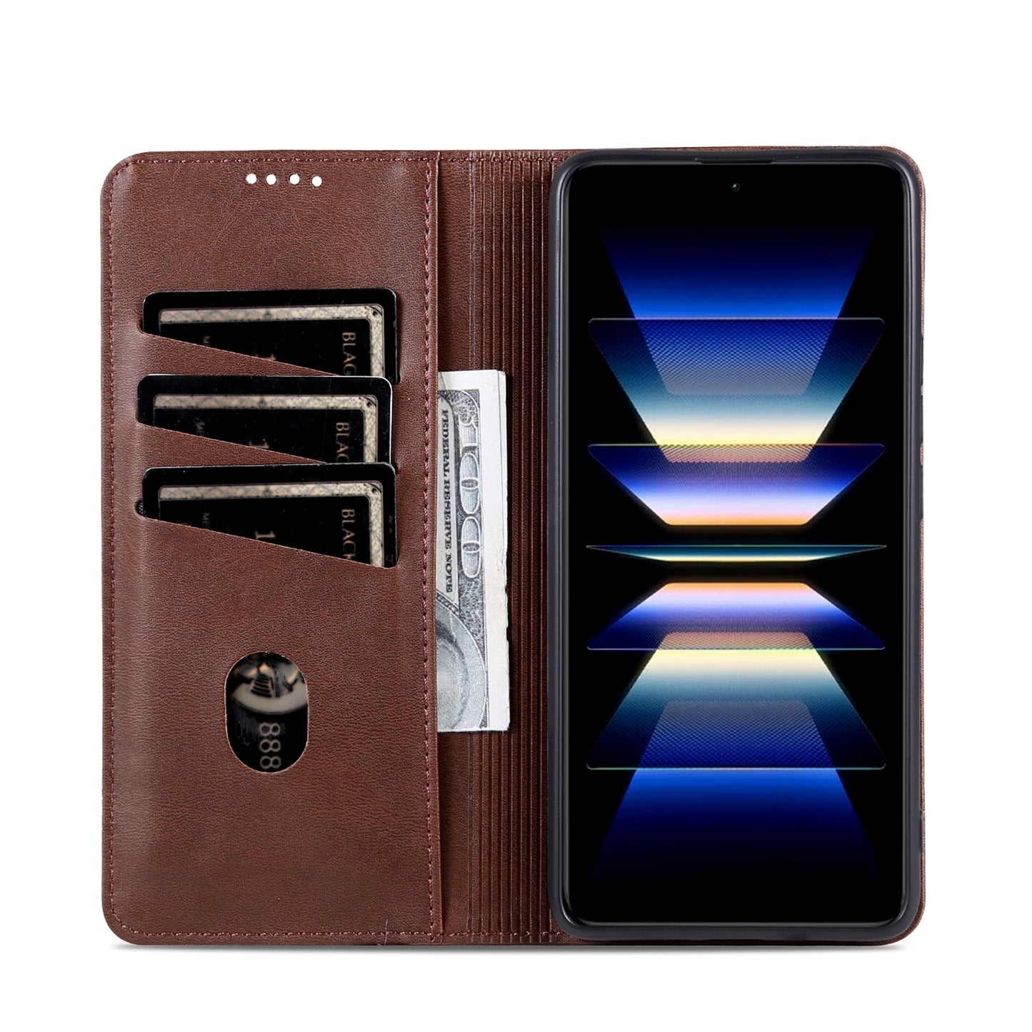 Honor 90 GT Leather Wallet Case with Card Holder & Magnetic Closure